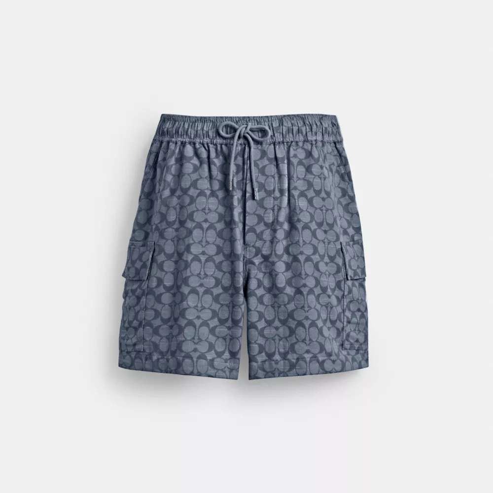 Coach Signature Camp Shorts Navy Medium New With Tags